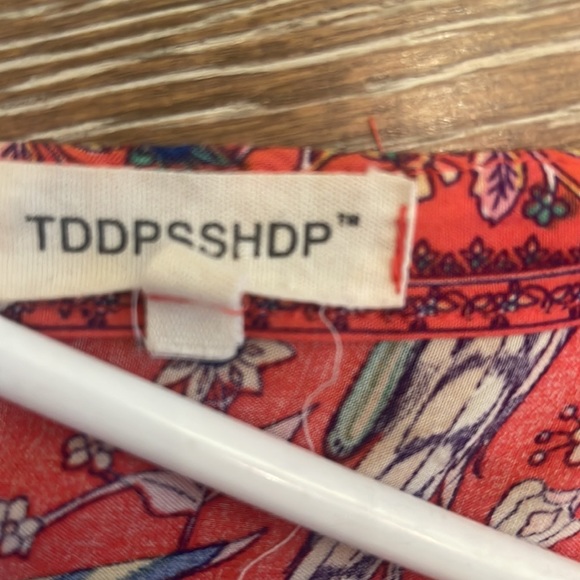 Flowy party dress. Flower pattern. - Picture 5 of 6